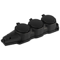 KX-3e-B-IP44  Колодка ЭРА KX-3e-B-IP44 каучуковая с заземлением 3 розетки 16A IP44 черная