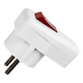Вилка Smartbuy, угловая с/з с выключателем белая 16А 250В (SBE-16-P12-w)