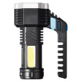 Фонарь прожектор, 6 LED и рассеиватели, боковой COB, встроенный аккумулятор, MicroUSB, Smartbuy