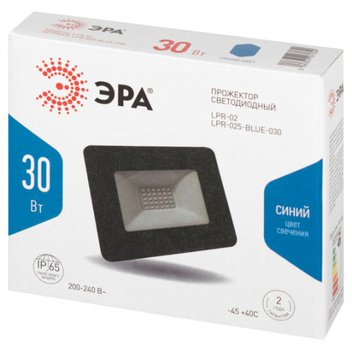 Прожектор светодиодный уличный ЭРА LPR-025-BLUE-030 30Вт синее свечение 330лм IP65 фото 10