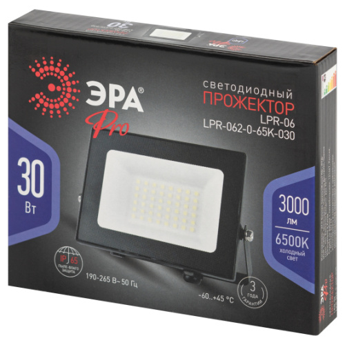 Прожектор светодиодный уличный ЭРА PRO LPR-062-0-65K-030 30Вт 6500К 3000лм IP65 призма фото 12
