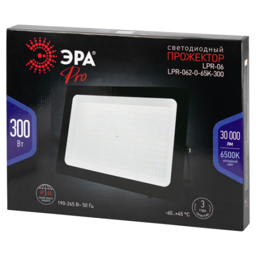Прожектор светодиодный уличный ЭРА PRO LPR-062-0-65K-300 300Вт 6500К 30000лм IP65 призма фото 8