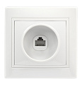 Розетка телефонная 1-местная белая "Венера" (SBE-01w-S1-PH)