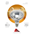 ИКЗ 220-250 R127 E27   Инфракрасная лампа ЭРА ИКЗ 220-250 R127 для обогрева животных и освещения 220-250 Вт Е27 кратность 1 шт
