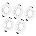 KL54 WH SET 5  Светильник встраиваемый декоративный ЭРА KL54 WH SET 5 под лампу MR16 GU5.3 термопластиковый белый набор 5 шт
