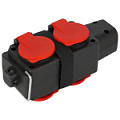 KB-4e-R-IP44  Колодка ЭРА KB-4e-R-IP44 с заземлением 4 розетки 16A IP44 красная
