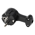 Вилка Smartbuy, угловая плоская (8 мм) с/з с кольцом черная 16А 250В (SBE-16-P11-b)
