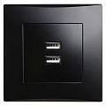 Розетка USB 2,1A черная "Вега" (SBE-08b-16-S1-USB)