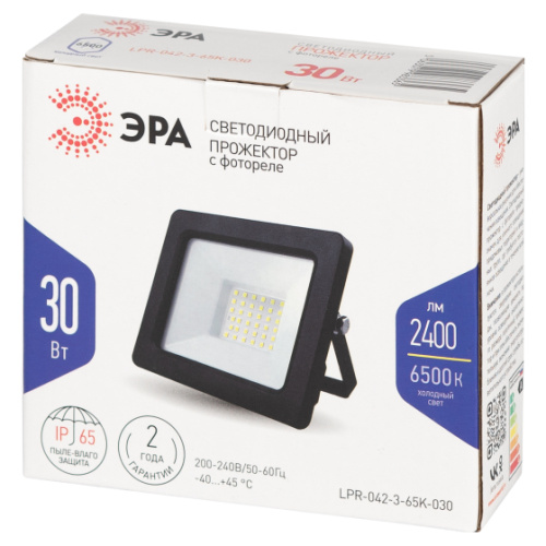 Прожектор светодиодный уличный ЭРА LPR-042-3-65K-030 30Вт 6500К 2400лм IP65 с встроенным фотореле фото 9