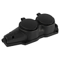 KX-2e-B-IP44  Колодка ЭРА KX-2e-B-IP44 каучуковая с заземлением 2 розетки 16A IP44 черная