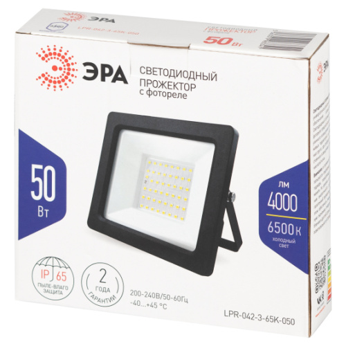 Прожектор светодиодный уличный ЭРА LPR-042-3-65K-050 50Вт 6500К 4000лм IP65 с встроенным фотореле фото 12