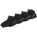 KX-4e-B-IP44  Колодка ЭРА KX-4e-B-IP44 каучуковая с заземлением 4 розетки 16A IP44 черная